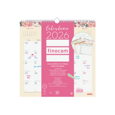 CALENDARIO 2026 PARED TRENDY DESIGN ESCRIBIR 300x300MM FINOCAM 787530126