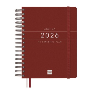 AGENDA 2026 TEMPUS 1 4 155X217MM DIA PAGINA BURDEOS FINOCAM 626307426