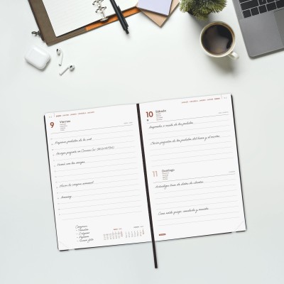 AGENDA 2026 DYNAMIC MARA Y10 140X204MM DIA PAGINA NEGRO FINOCAM 621166026