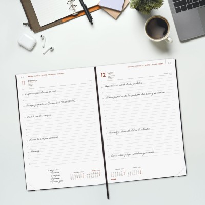 AGENDA 2026 DYNAMIC MARA Y11 164X240MM DIA PAGINA NEGRO FINOCAM 621986026