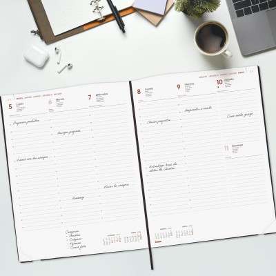 AGENDA 2026 DYNAMIC MARA Y12 210X270MM SEMANA VISTA VERTICAL NEGRO FINOCAM 621146026