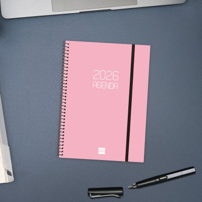 AGENDA 2026 BASIC OPAQUE E10 155X212MM SEMANA VISTA HORIZONTAL ROSA FINOCAM 742764526
