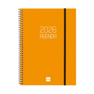AGENDA 2026 BASIC OPAQUE E10 155X212MM SEMANA VISTA HORIZONTAL NARANJA FINOCAM 742762926