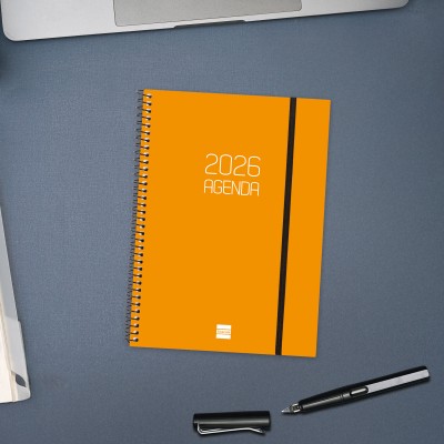 AGENDA 2026 BASIC OPAQUE E10 155X212MM SEMANA VISTA HORIZONTAL NARANJA FINOCAM 742762926