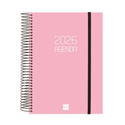 AGENDA 2026 BASIC OPAQUE E10 155X212MM DIA PAGINA ROSA FINOCAM 742914526
