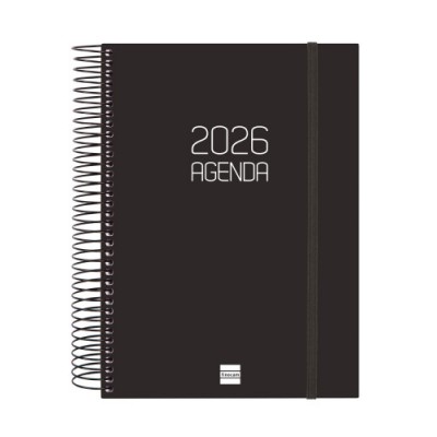 AGENDA 2026 BASIC OPAQUE E10 155X212MM DIA PAGINA NEGRO FINOCAM 742916026