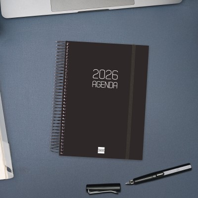 AGENDA 2026 BASIC OPAQUE E10 155X212MM DIA PAGINA NEGRO FINOCAM 742916026