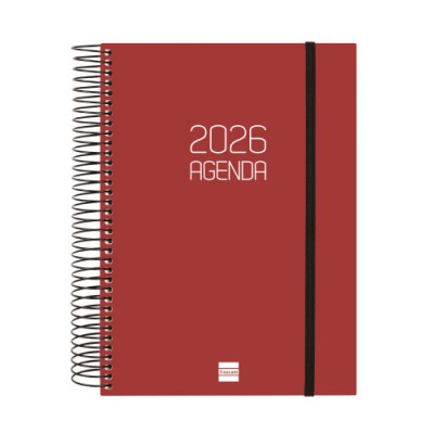 AGENDA 2026 BASIC OPAQUE E10 155X212MM DIA PAGINA BURDEOS FINOCAM 742917426
