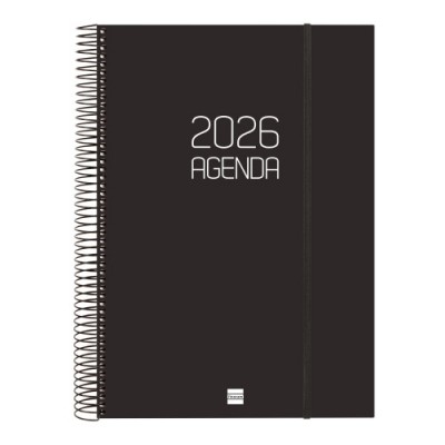 AGENDA 2026 BASIC OPAQUE E40 210X297MM DIA PAGINA NEGRO FINOCAM 742926026