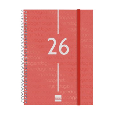 AGENDA 2026 BASIC YEAR E10 155X212MM SEMANA VISTA HORIZONTAL ROJO FINOCAM 741453026