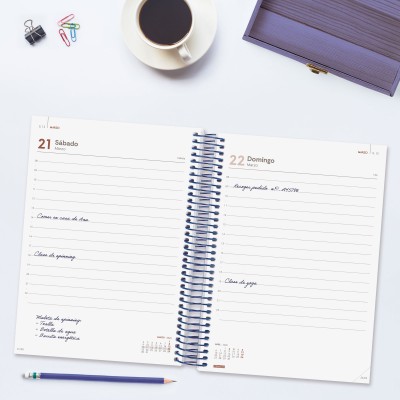 AGENDA 2026 BASIC YEAR E10 155X212MM DIA PAGINA AZUL FINOCAM 741101026