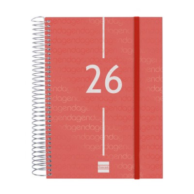 AGENDA 2026 BASIC YEAR E10 155X212MM DIA PAGINA ROJO FINOCAM 741103026