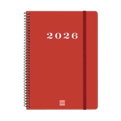 AGENDA 2026 BASIC MY E10 155X212MM SEMANA VISTA HORIZONTAL ROJO FINOCAM 743503026