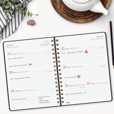 AGENDA 2026 TRENDY ALMA E10 155X212MM SEMANA VISTA HORIZONTAL NEGRO FINOCAM 762020126