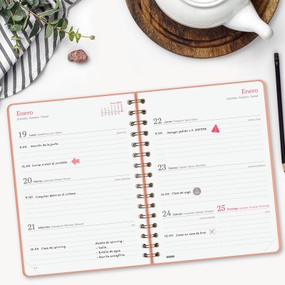 AGENDA 2026 TRENDY ALMA E10 155X212MM SEMANA VISTA HORIZONTAL CORAL FINOCAM 762020526