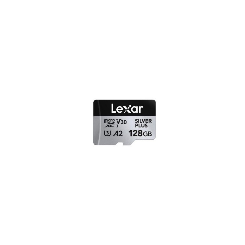 LEXAR 128GB LEXAR HIGH PERFORMANCE SILVER PLUS MICROSDXC UHS I UP TO 205MB S READ 150MB S WRITE C10 A2 V30 U3WITH ADAPTER