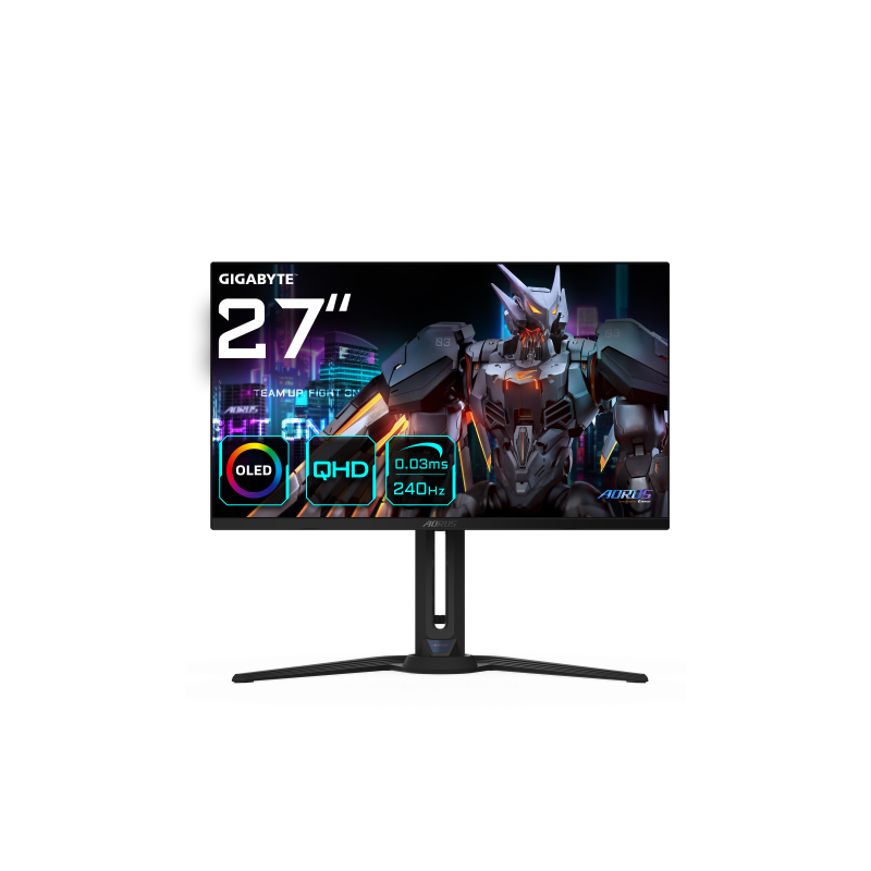 GIGABYTE AORUS Monitor de juego FO27Q2 OLED QHD de 27 2560 x 1440 QHD 240Hz 003ms KVM 250 cd m FreeSync Premium Pro DisplayHDR 