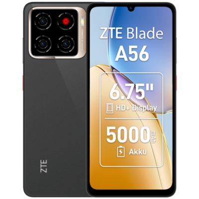 ZTE Blade A56 171 cm 675 SIM doble Android 15 4G USB Tipo C 4 GB 64 GB 5000 mAh Negro