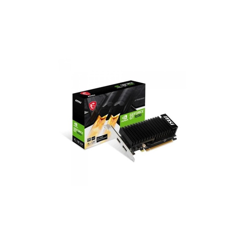 VGA MSI GT 1030 4GHD4 LP OCNVGT10304GBDDR464BITDPHDMIDISIPADOR DISENO LOW PROFILEBRACKET