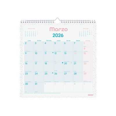 CALENDARIO 2026 PARED TRENDY CHIC ESCRIBIR 300X300MM TURQUESA FINOCAM 787005826