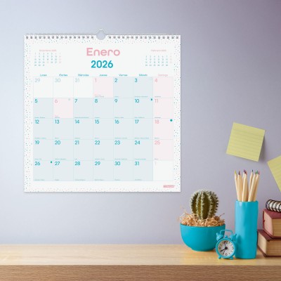 CALENDARIO 2026 PARED TRENDY CHIC ESCRIBIR 300X300MM TURQUESA FINOCAM 787005826