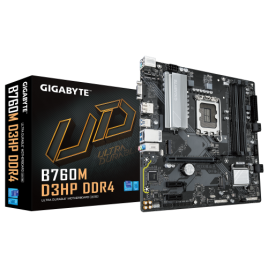 GIGABYTE B760M D3HP DDR4 Compatible con CPUs Intel Core de 14ª generacion VRM Digital 411 fases hasta 5333MHz DDR4 OC 2xPCIe 40