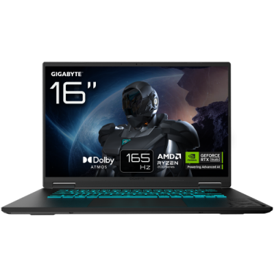 GIGABYTE GAMING A16 Portatil 16 165Hz WUXGA Ryzen 7 260 RTX 5060 32GB DDR5 5200MHz SSD Gen4 de 1TB DOS Garantia de 2 anos Dolby