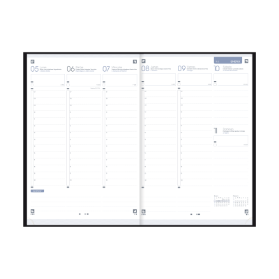 AGENDA 2026 MINIMAL A5 15X21CM SEMANA VISTA COLOR NEGRO OXFORD 400201725