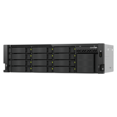 QNAP TS H1655XEU RP Servidor de almacenamiento Bastidor 3U Intel Atom C5125 8 GB DDR4 0 TB QuTS hero Negro Gris