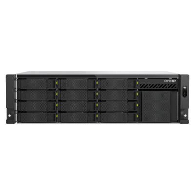 QNAP TS H1655XEU RP Servidor de almacenamiento Bastidor 3U Intel Atom C5125 8 GB DDR4 0 TB QuTS hero Negro Gris