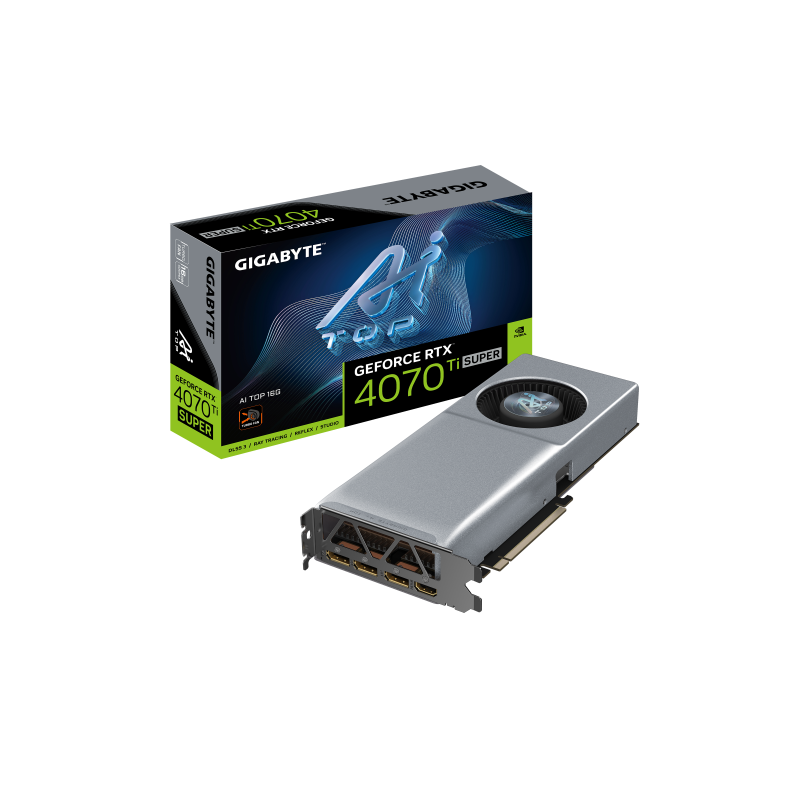 GIGABYTE GeForce RTX 4070 Ti SUPER AI TOP 16G Tarjeta Grafica 16GB GDDR6X 256bit PCI E 40 2610MHz Core Clock 3 x DisplayPort 14