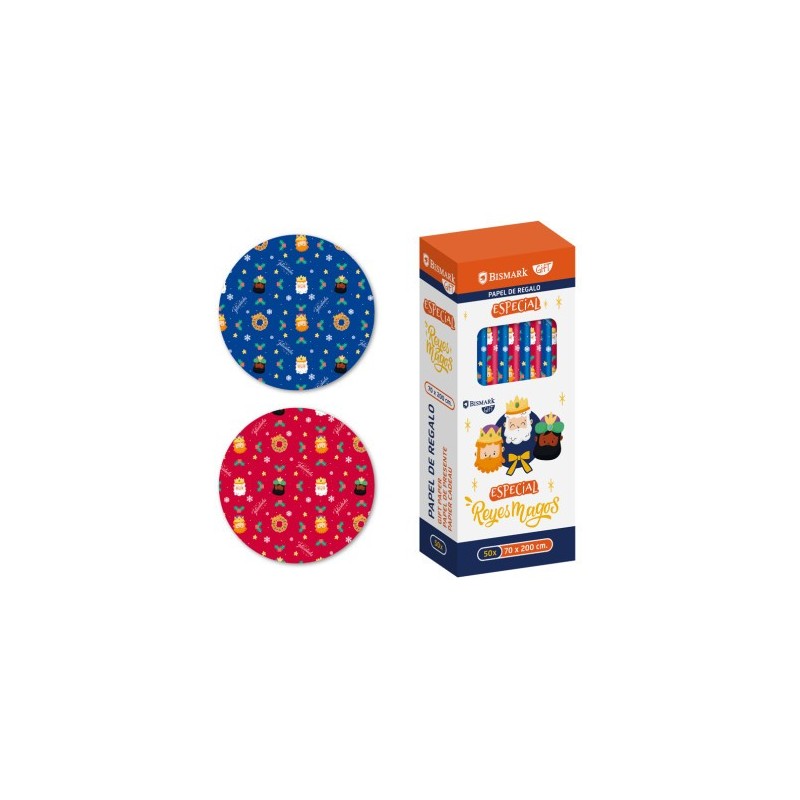 PAPEL DE REGALO REYES MAGOS 70X200 BISMARK 331826