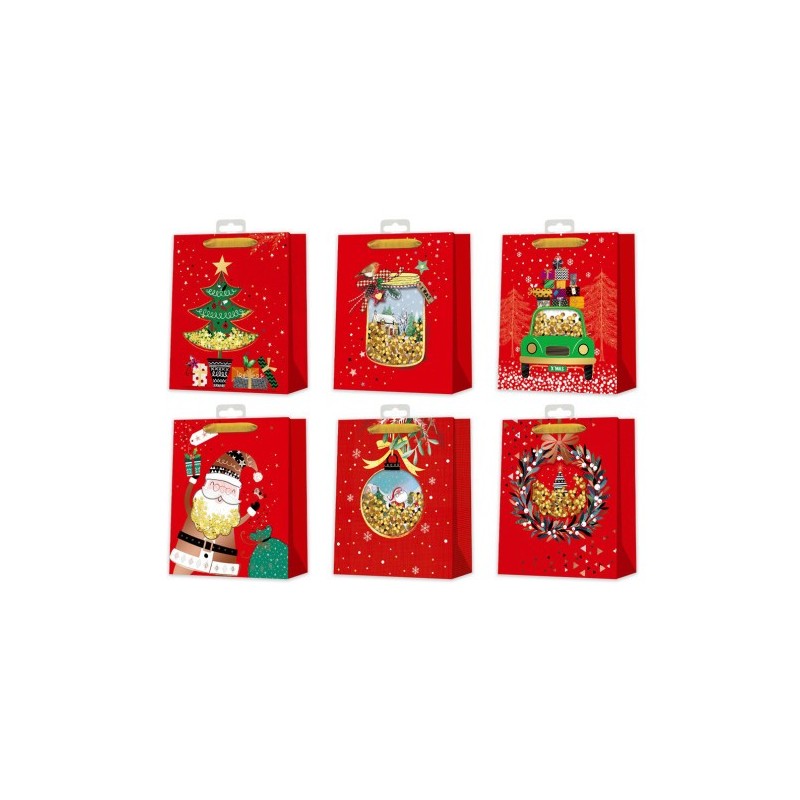 BOLSA NAVIDAD ROJA C CONFETTI BISMARK 332865