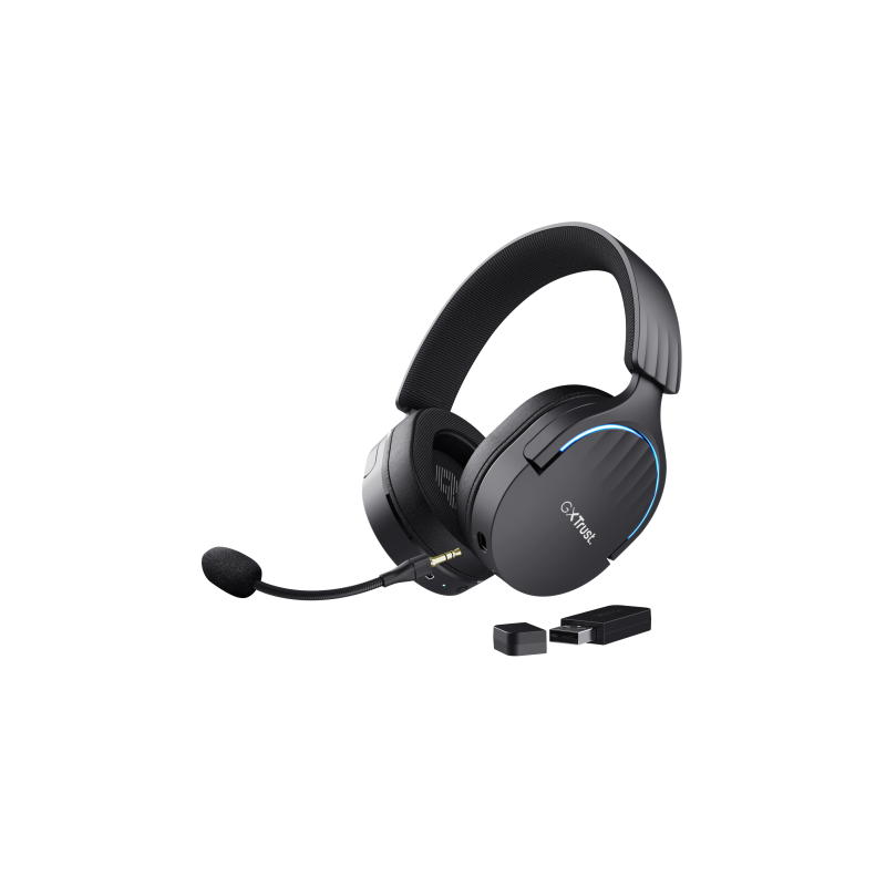 Trust GXT 491 Fayzo Auriculares Inalambrico y alambrico Diadema Juego USB Tipo C Bluetooth Negro