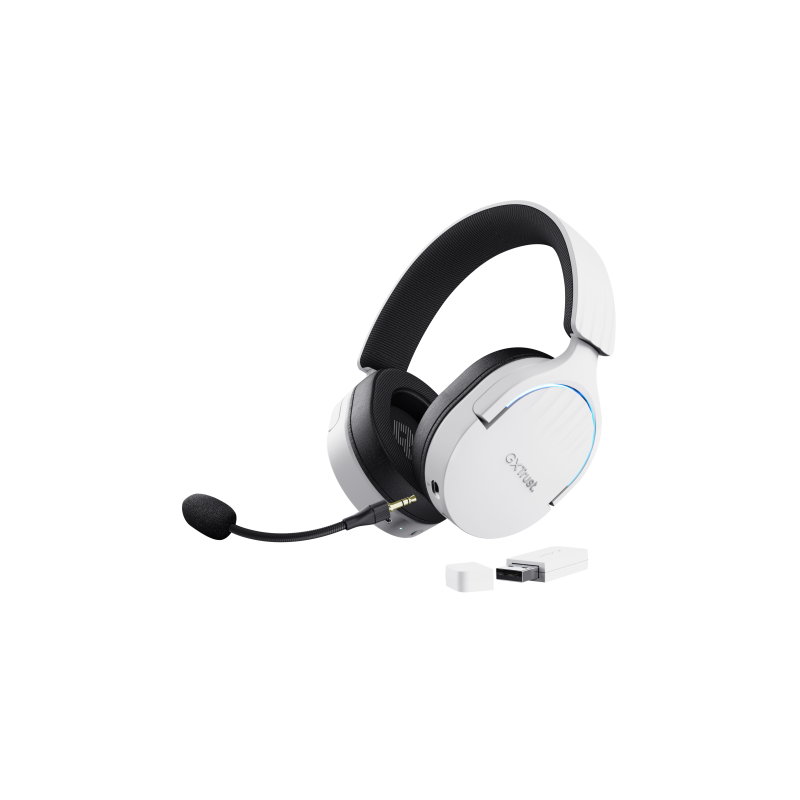 Trust GXT 491W FAYZO Auriculares Inalambrico y alambrico Diadema Juego USB Tipo C Bluetooth Negro Blanco