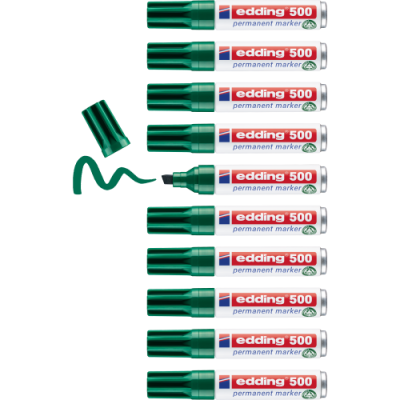 MARCADOR PERMAMENTE PUNTA BISELADA 2 7MM VERDE EDDING 10500 04