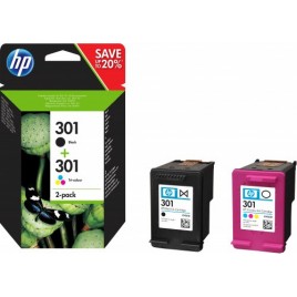 TINTA HP NEGRO HP301 PACK NEGRO TRICOLOR N9J72AE