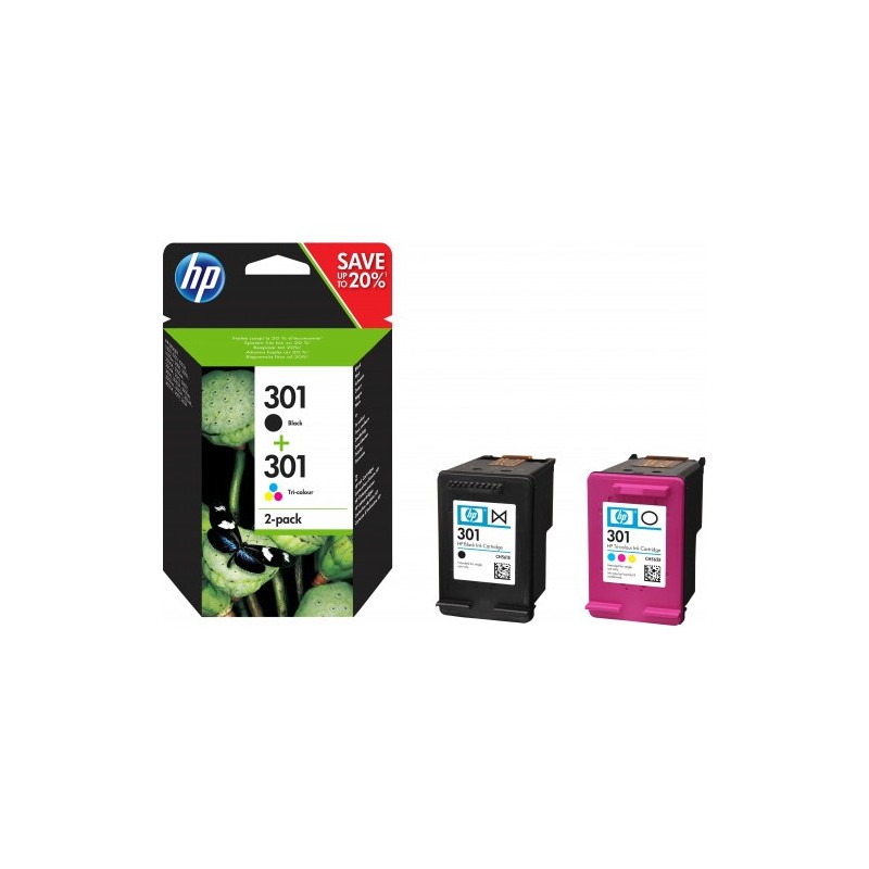 TINTA HP NEGRO HP301 PACK NEGRO TRICOLOR N9J72AE