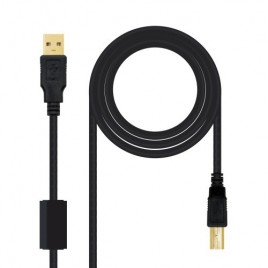 NANOCABLE CABLE USB 20 IMPRESORA HQ CON FERRITA TIPO A M B M NEGRO 20 M 10011202