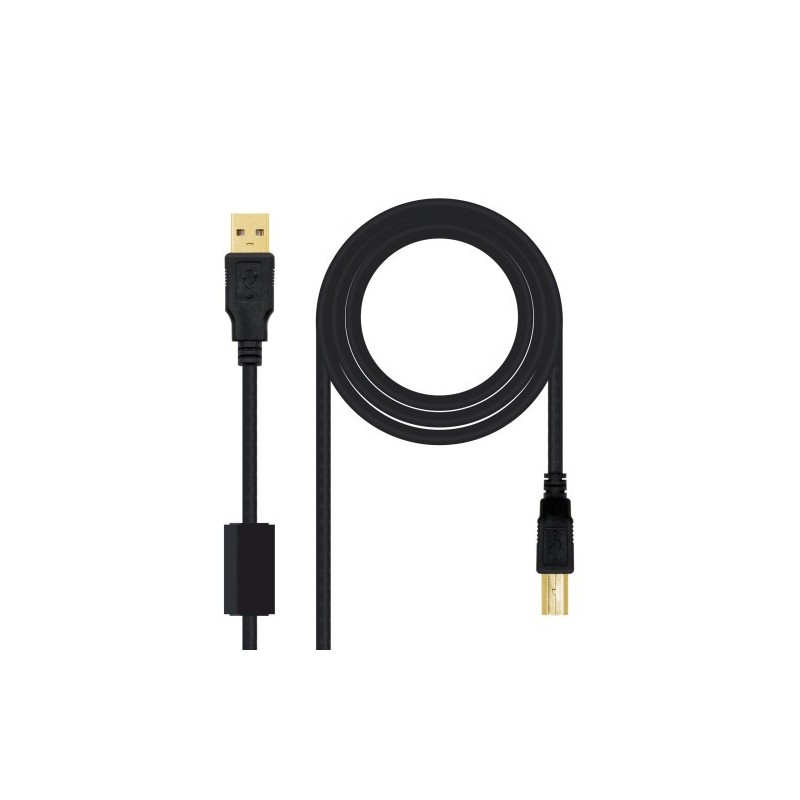 NANOCABLE CABLE USB 20 IMPRESORA HQ CON FERRITA TIPO A M B M NEGRO 20 M 10011202