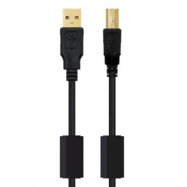 NANOCABLE CABLE USB 20 IMPRESORA HQ CON FERRITA TIPO A M B M NEGRO 20 M 10011202