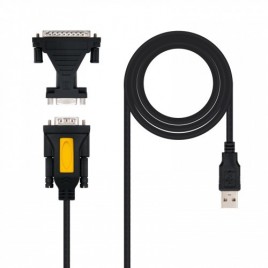 Nanocable CONVERTIDOR USB A SERIE TIPO A M RS232 DB9 M DB25 M 18 M