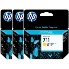 HP Pack de ahorro de 3 cartuchos de tinta DesignJet 711 amarillo de 29 ml