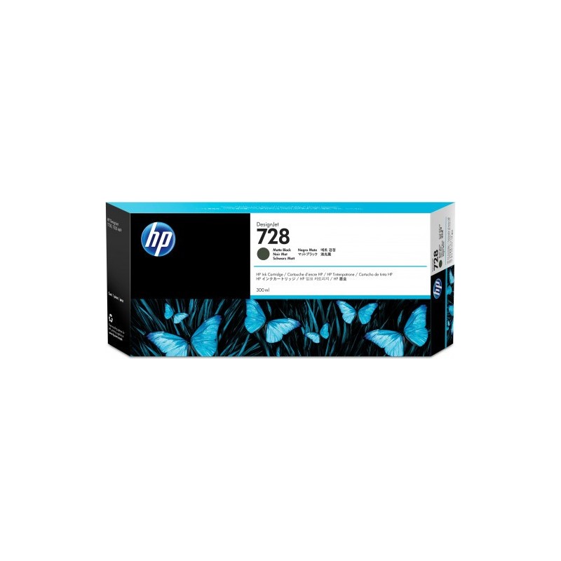 HP Cartucho de tinta DesignJet 728 negro mate de 300 ml