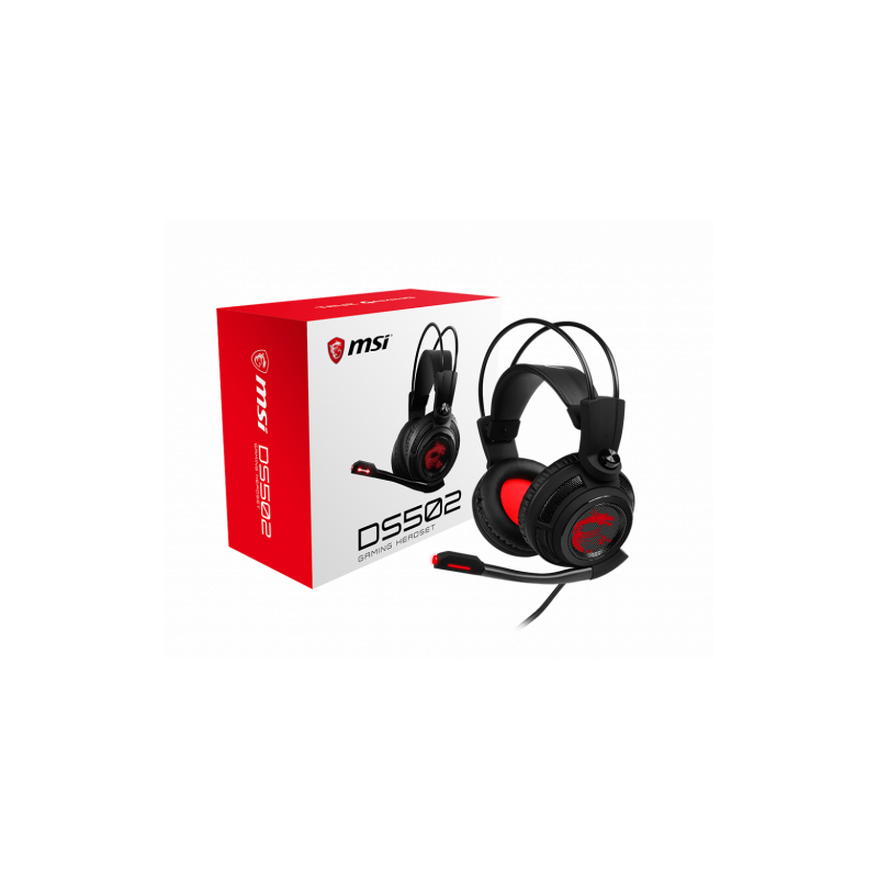 MSI DS502 Auriculares Diadema Negro Rojo