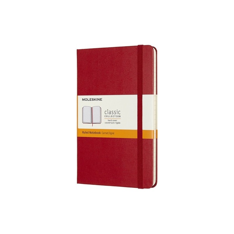 LIBRETA CLASICA TAPA DURA ROJA M 115X18CM RAYADA MOLESKINE QP050F2