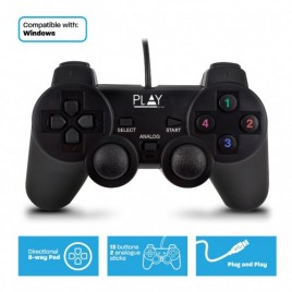 Play PL3330 mando y volante Gamepad PC Analogico Digital USB 20 Negro