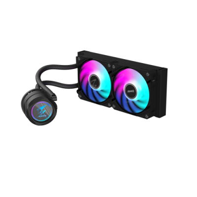 GIGABYTE Refrigeracion liquida AIO AORUS WATERFORCE II 240 para CPU 2 ventiladores ARGB de 120 mm mecanismo de bloqueo deslizan