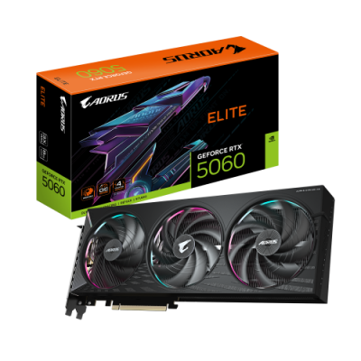 GIGABYTE AORUS GeForce RTX 5060 ELITE 8G Tarjeta Grafica 8GB GDDR7 128bit PCI E 50 2722 MHz Frecuencia del nucleo 3 x DisplayPo