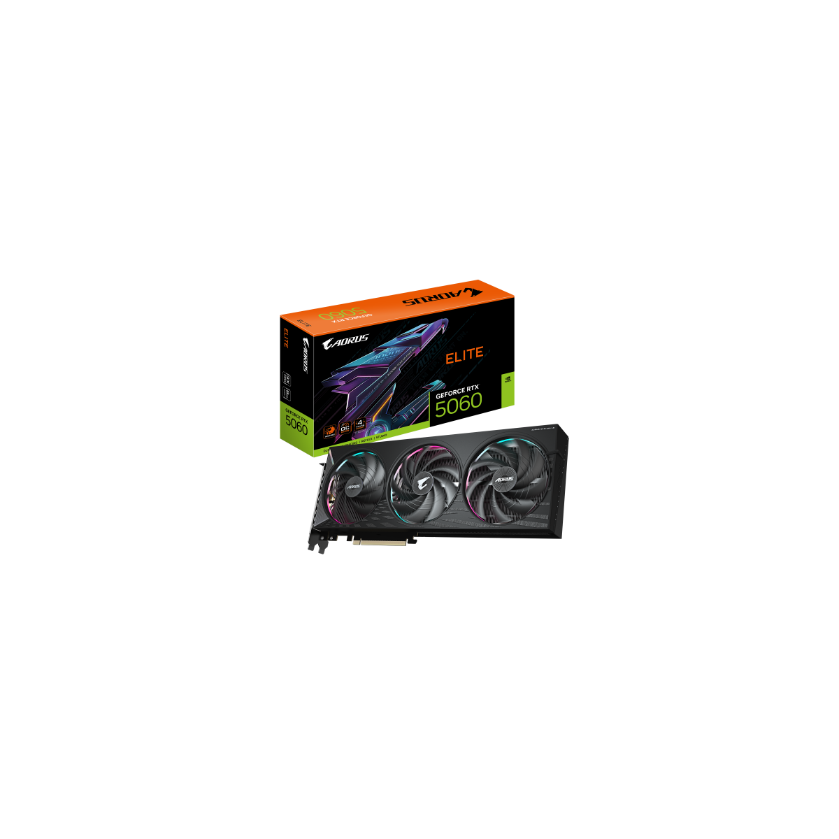 GIGABYTE AORUS GeForce RTX 5060 ELITE 8G Tarjeta Grafica 8GB GDDR7 128bit PCI E 50 2722 MHz Frecuencia del nucleo 3 x DisplayPo